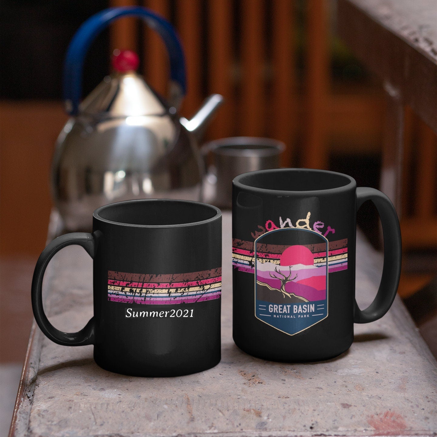 Great Basin National Park Mug - Nevada Black Coffee Mug 15oz - Coral and Vine Co