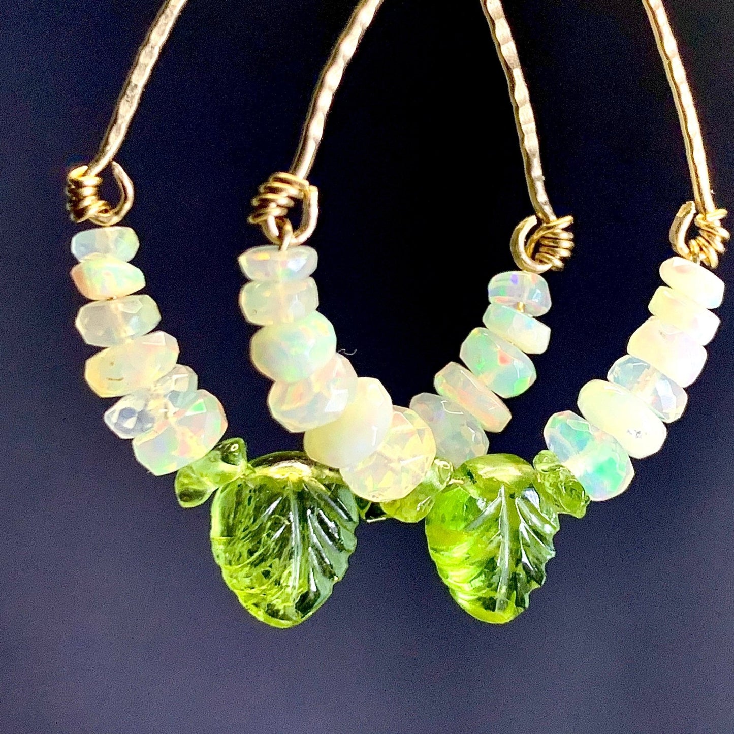 Leaves of Green Opal Earrings in 14k Gold - Coral and Vine Co