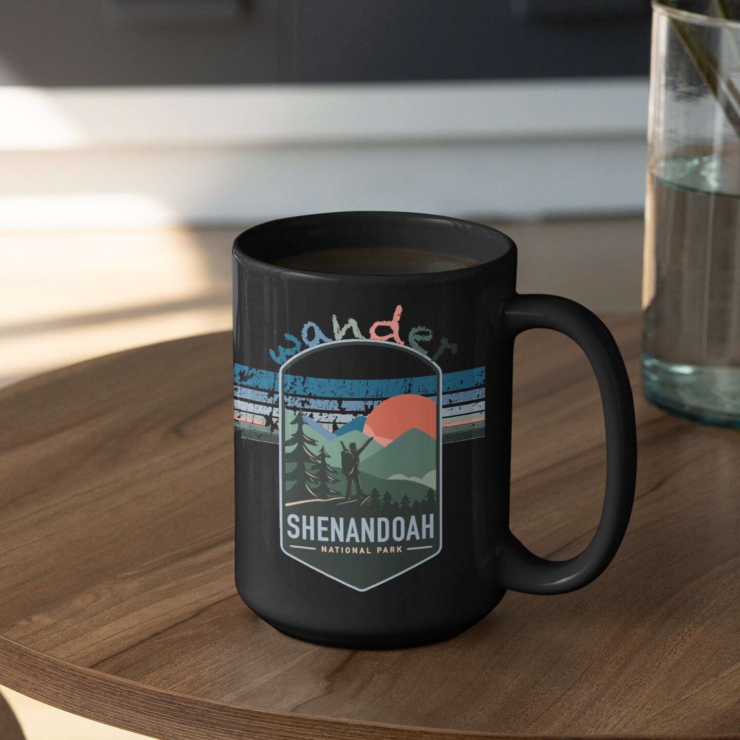 Shenandoah National Park Mug - Virginia Black Coffee Mug 15oz - Coral and Vine Co