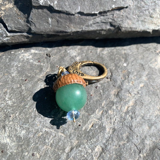 Green Keyring Acorn Charm