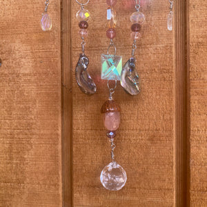 Pink Crystal Acorn Suncatcher