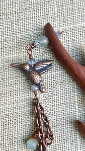 Hummingbird Hairstick w/ Acorn Gem