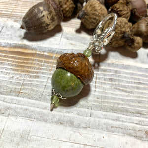 Moss Green Keyring Acorn Charm