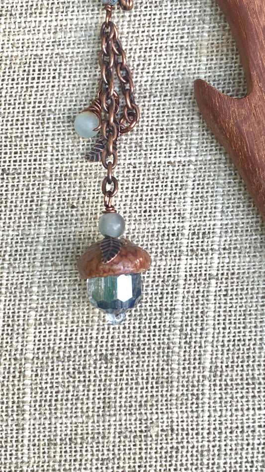 Hummingbird Hairstick w/ Acorn Gem