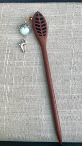 Dolphin Hairstick w/ Seaweed Gem