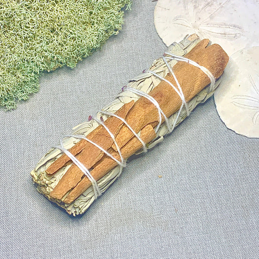 Cinnamon and White Sage Incense Smudge Stick