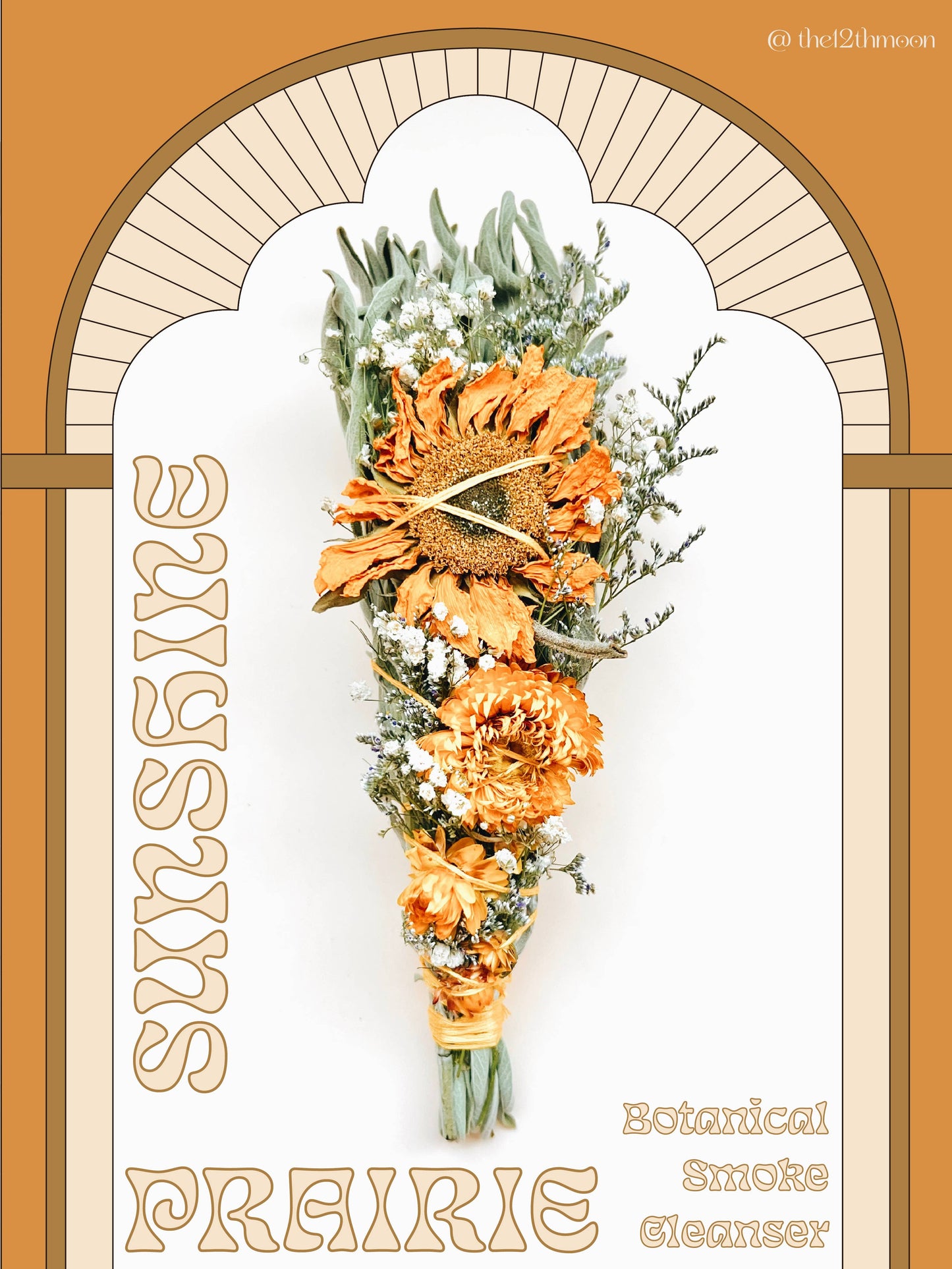 Golden Sunflower Smudge Incense Handrolled Stick