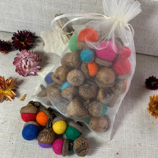 Felt Acorn Bag 20/pk