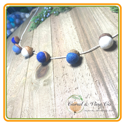 Hanukkah Felt Acorn Ball Garland