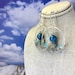 Teal Earrings. Silver Hoop Earrings. Labradorite Circle Earrings. Apatite Gemstone earrings. CVHWP