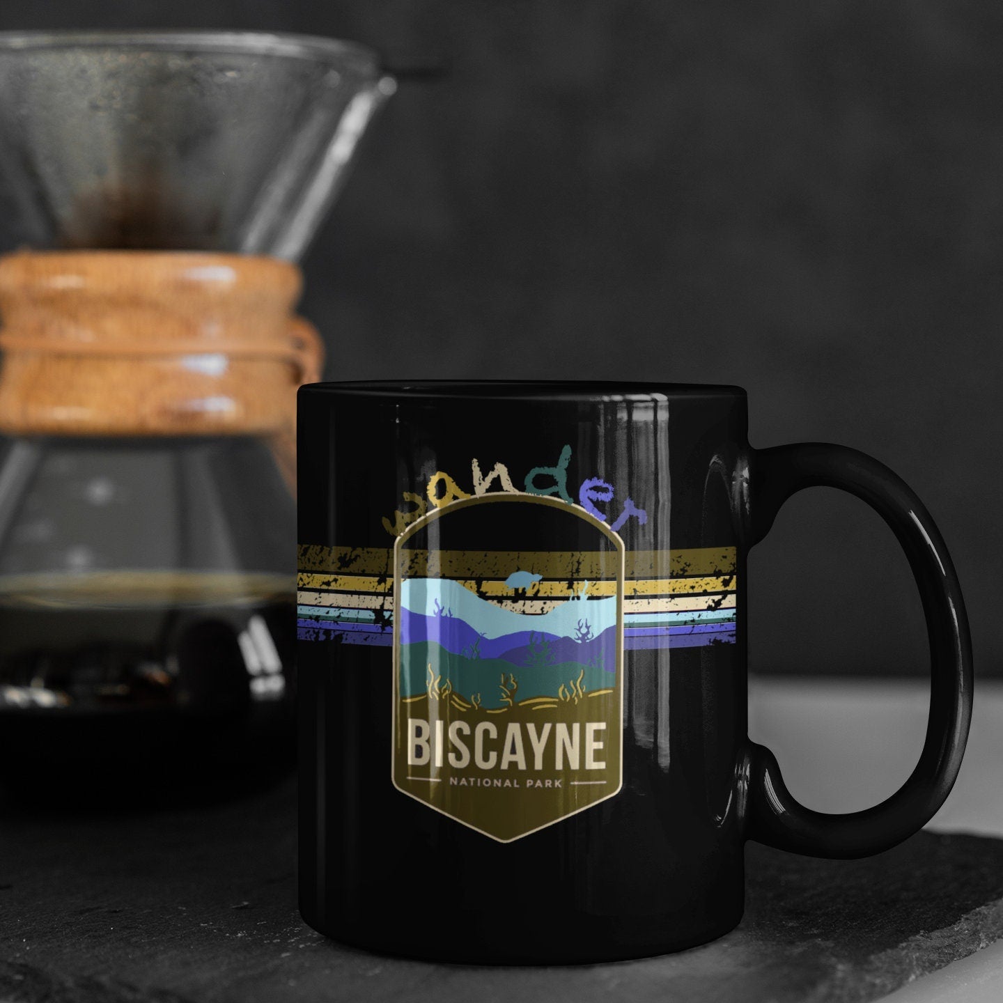Biscayne Bay National Park Mug - Florida Black Coffee Mug 15oz - Coral and Vine Co
