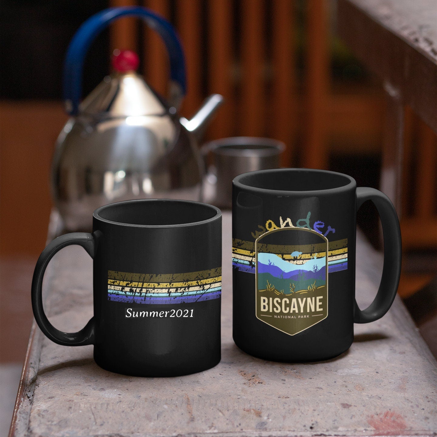 Biscayne Bay National Park Mug - Florida Black Coffee Mug 15oz - Coral and Vine Co