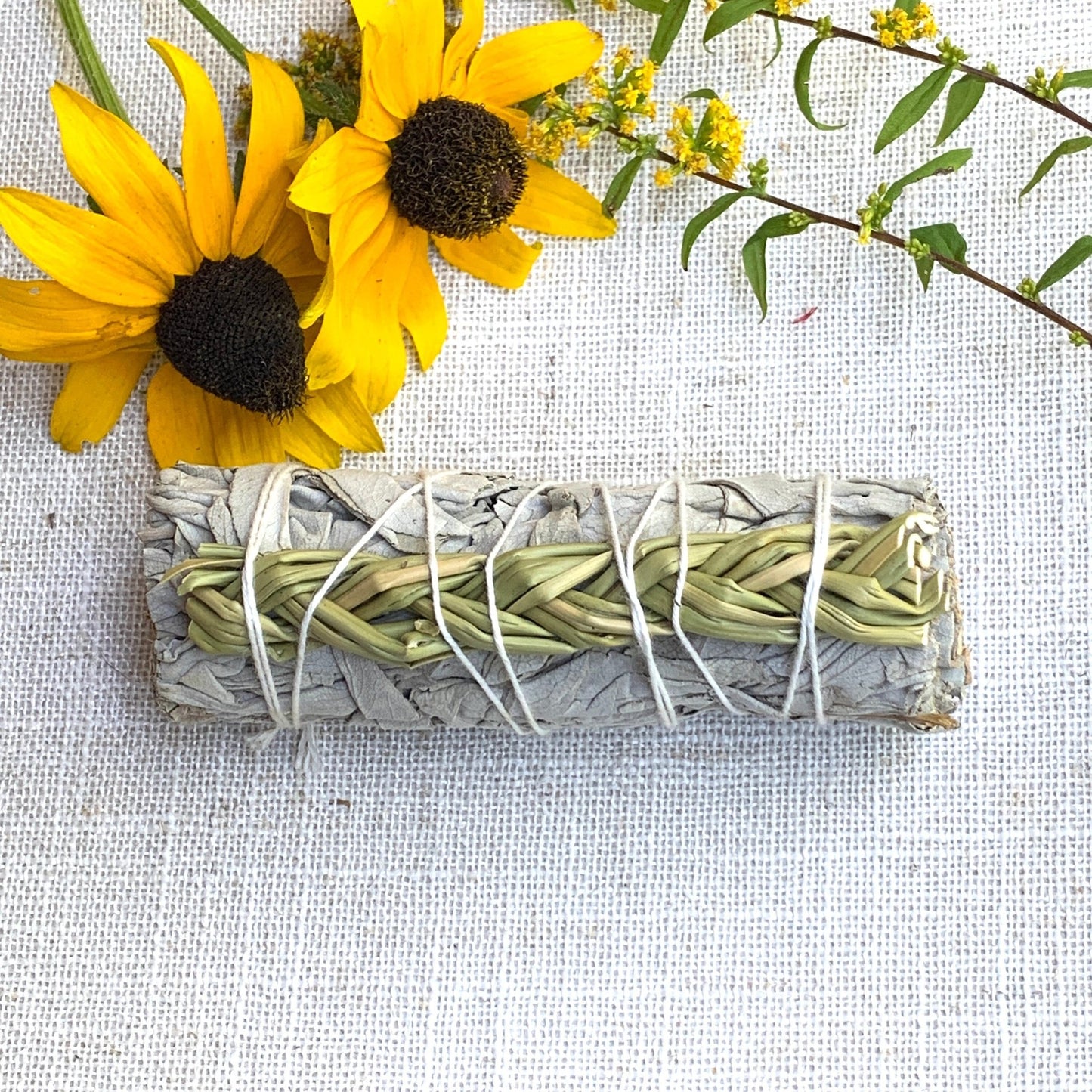 Braided Sweetgrass and Sage Smudge Stick - Coral and Vine Co