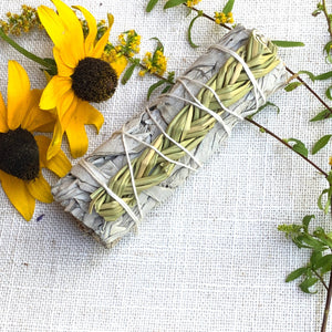 Braided Sweetgrass and Sage Smudge Stick - Coral and Vine Co