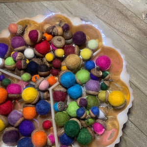 Felt Acorn Garland. Holiday Decorations. Birthday Garland. Rustic Decor. - Coral and Vine Co