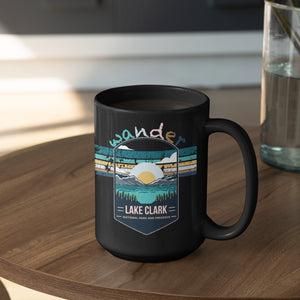 Lake Clark National Park Mug - Alaska Black Coffee Mug 15oz - Coral and Vine Co