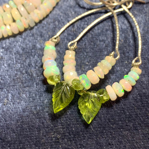 Leaves of Green Opal Earrings in Silver - Coral and Vine Co