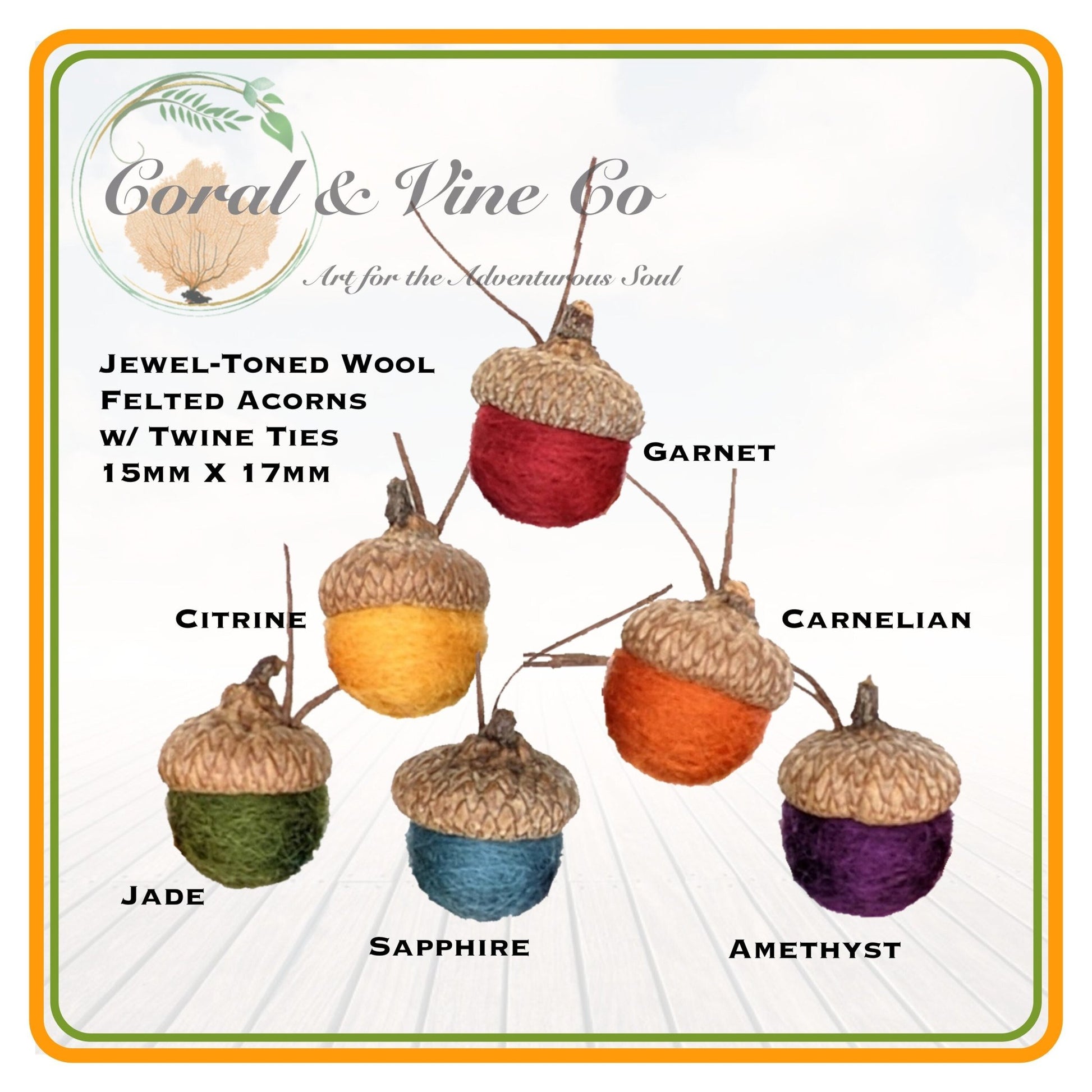 Rainbow Acorns. Wool Felt Celebration Decor. - Coral and Vine Co