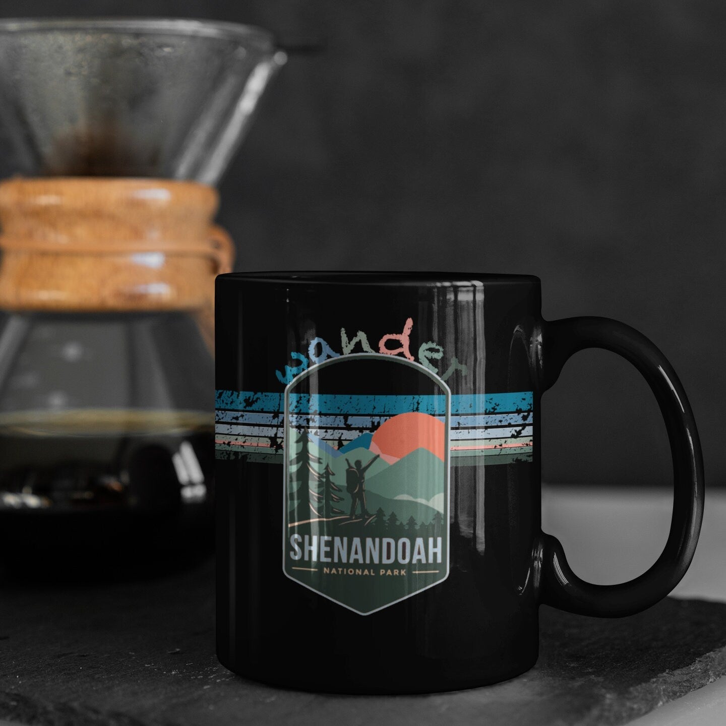 Shenandoah National Park Mug - Virginia Black Coffee Mug 15oz - Coral and Vine Co