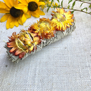 Sunflower & Sage Smudge Stick - Coral and Vine Co