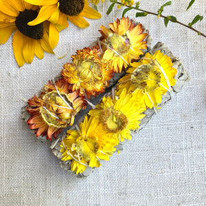 Sunflower & Sage Smudge Stick - Coral and Vine Co