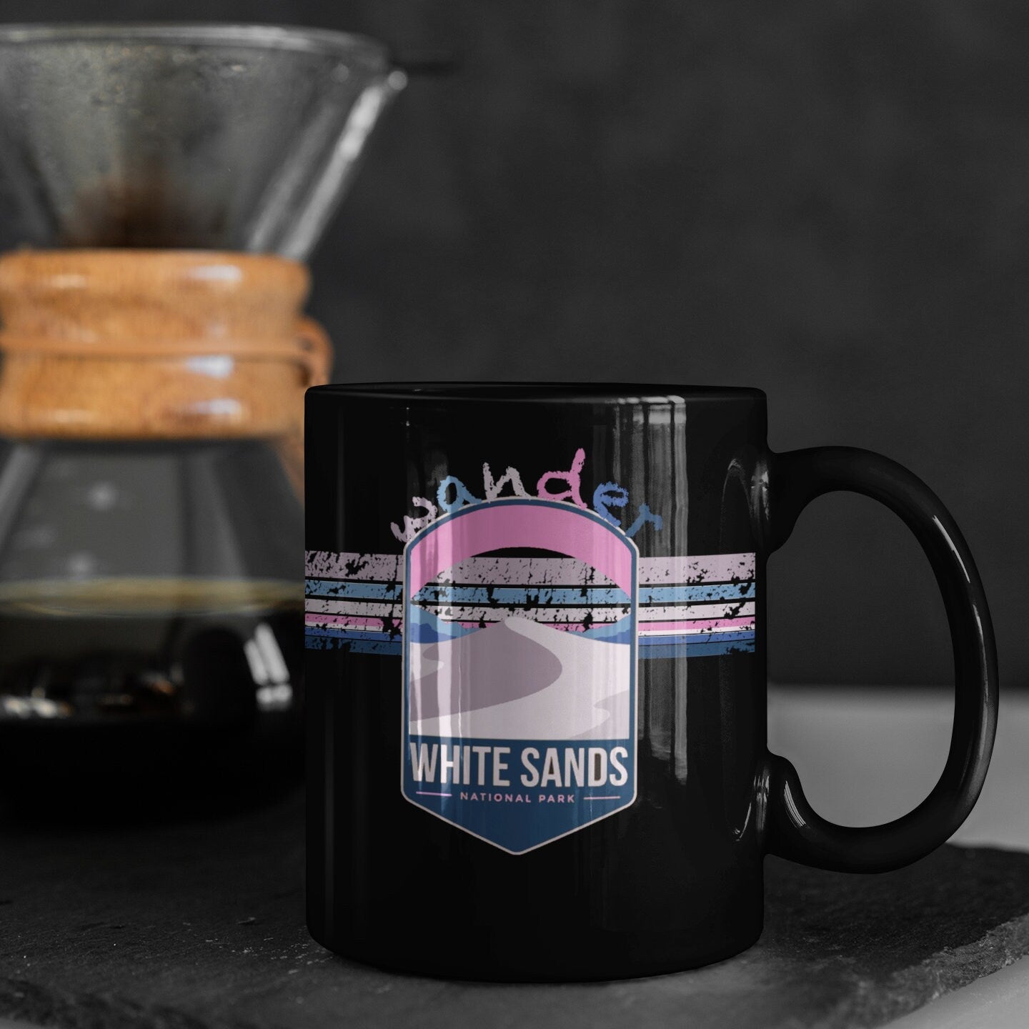 White Sands National Park Mug - New Mexico Black Coffee Mug 15oz - Coral and Vine Co
