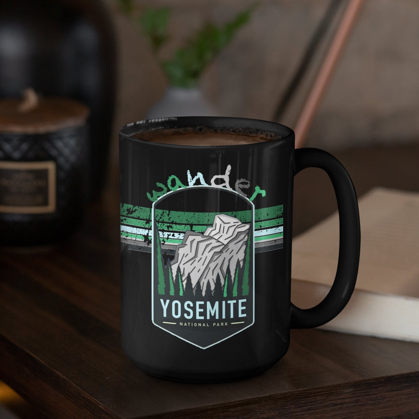 Yosemite National Park Mug - California Black Coffee Mug 15oz - Coral and Vine Co